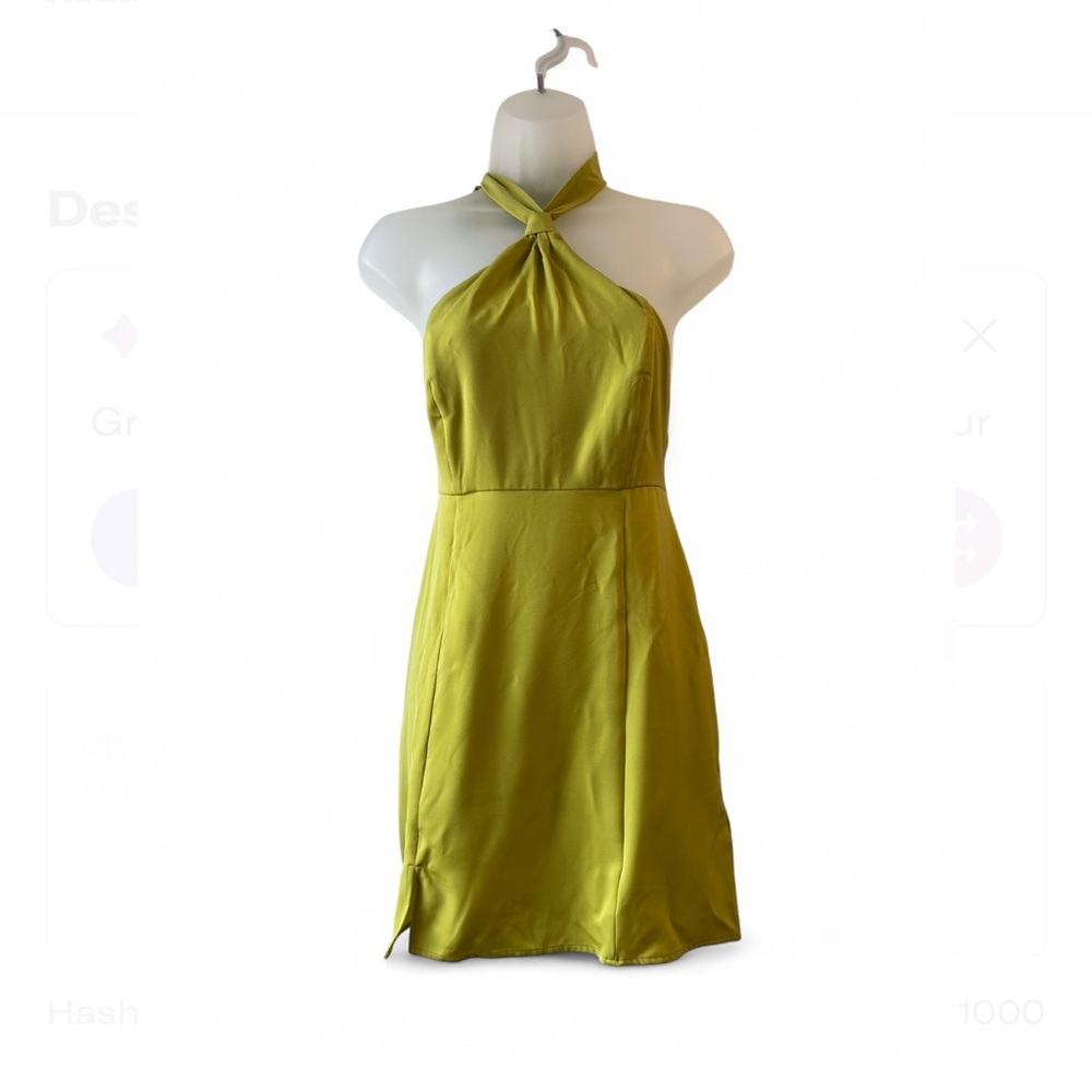 NWT Urban Outfitters Green Halter Mini Dress Size Small